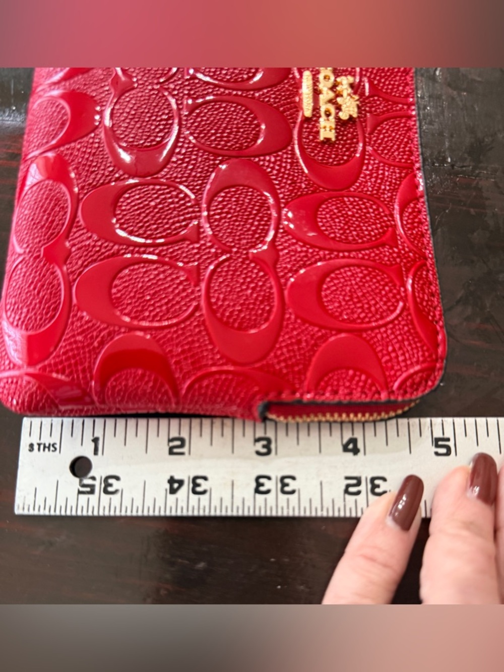 Coach NWT Raspberry (red)
Signature C Patent Embossed 
Leather 3-Piece Gift
Set - Picture 14 of 15